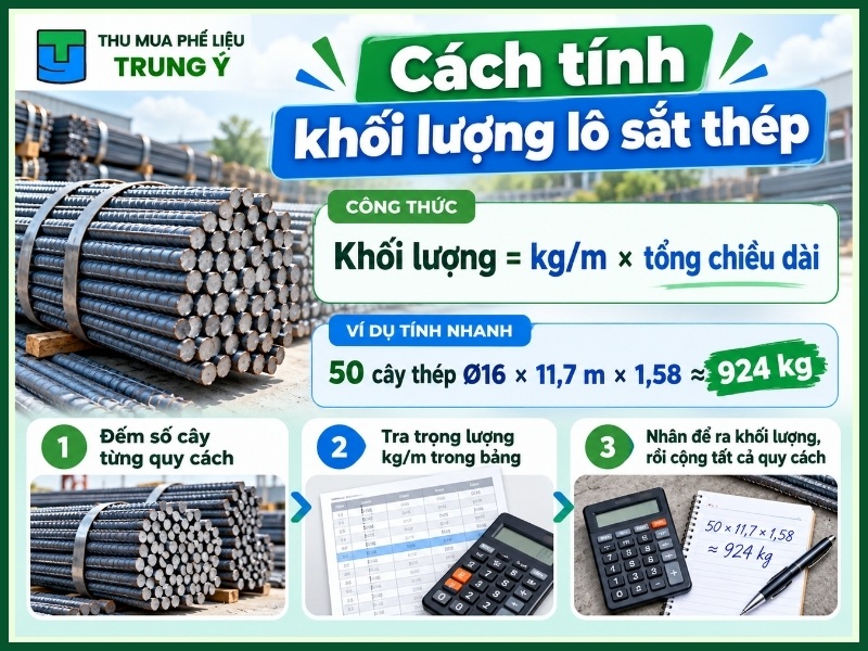 Cách tính nhanh khối lượng sắt thép trước khi bán