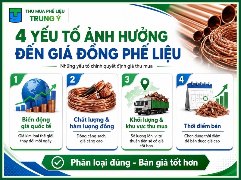 4 yếu tố ảnh hưởng đến giá đồng phế liệu