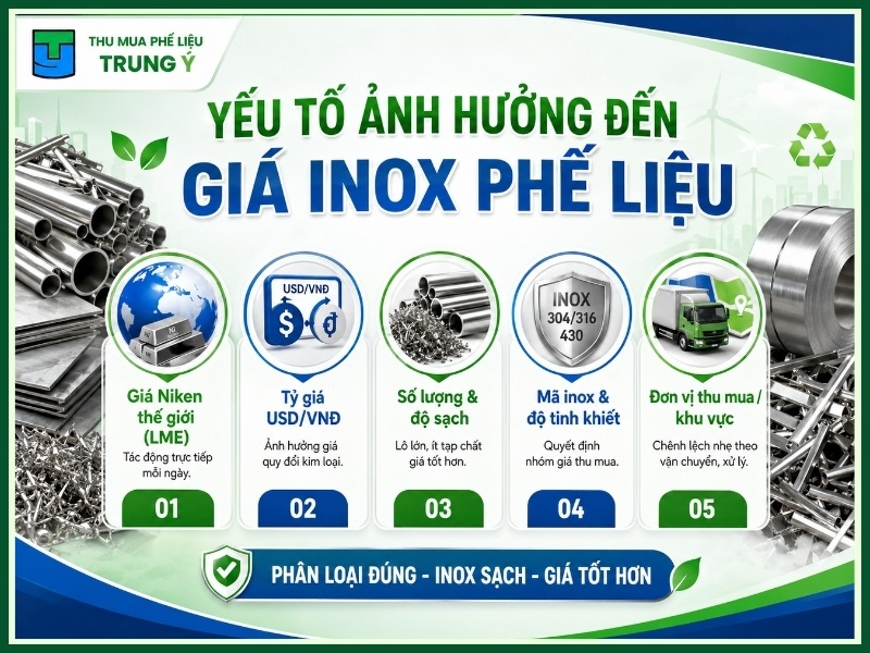 yếu tố ảnh hưởng đến giá inox phế liệu