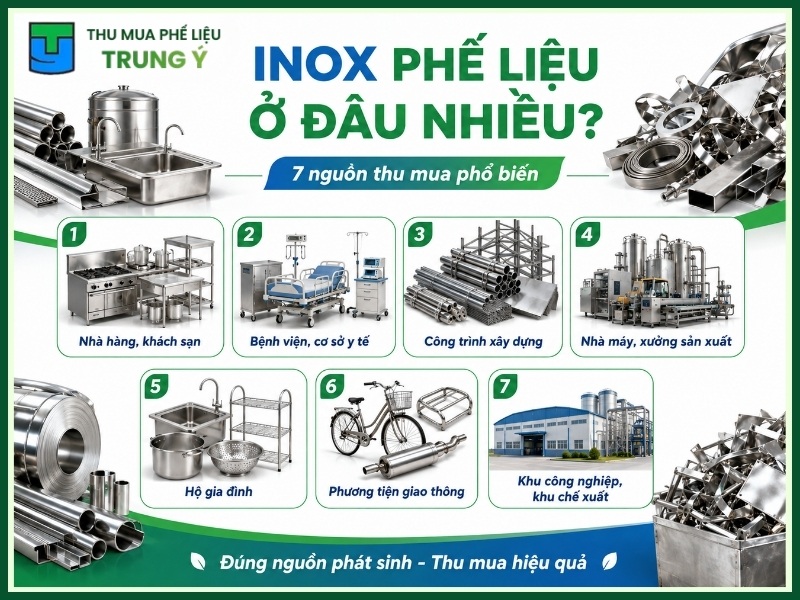 Inox phế liệu ở đâu nhiều? 7 nguồn thu mua phổ biến