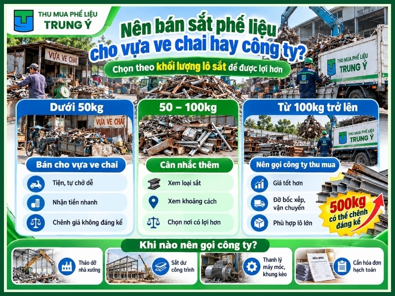 Nên bán sắt phế liệu cho vựa ve chai hay công ty?