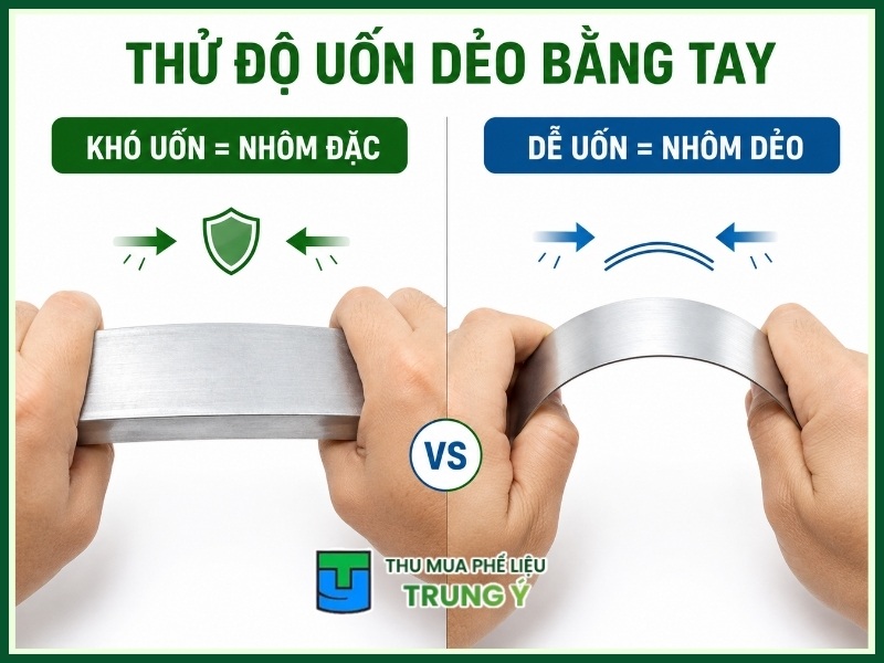 Thử độ uốn dẻo của nhôm bằng tay