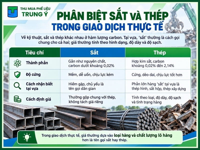 Phân biệt sắt và thép trong giao dịch thực tế