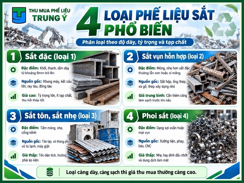 4 loại phế liệu sắt phổ biến