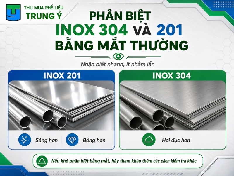 phân biệt inox 304 và 201 bằng mắt thường