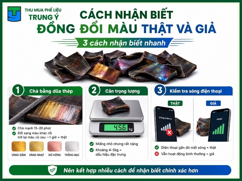 Cách nhận biết đồng đổi màu thật và giả
