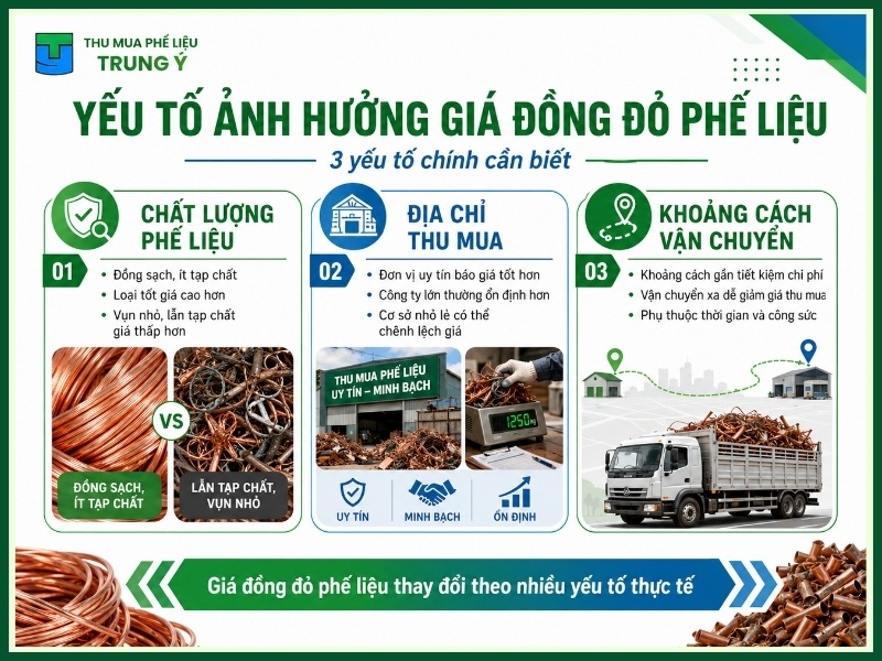 Giá đồng đỏ phế liệu hôm nay bị ảnh hưởng bởi những yếu tố gì?