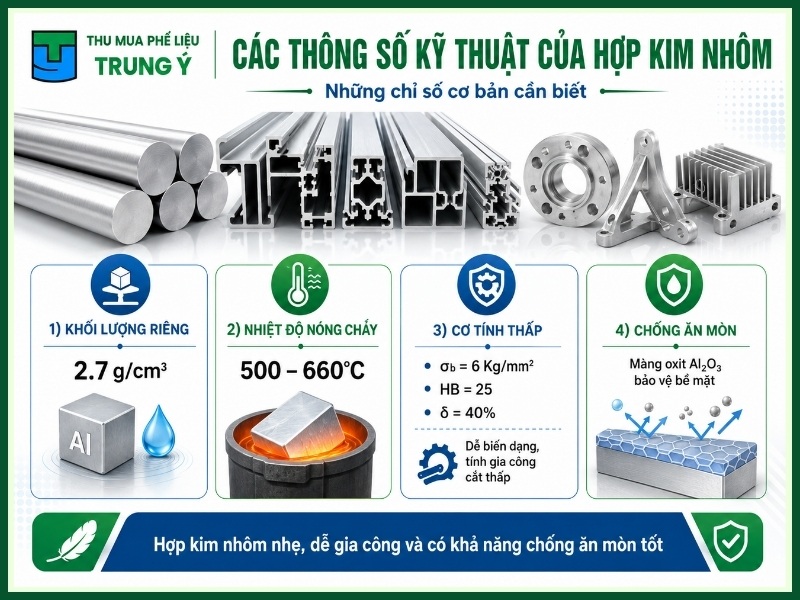 Các thông số kỹ thuật của hợp kim nhôm