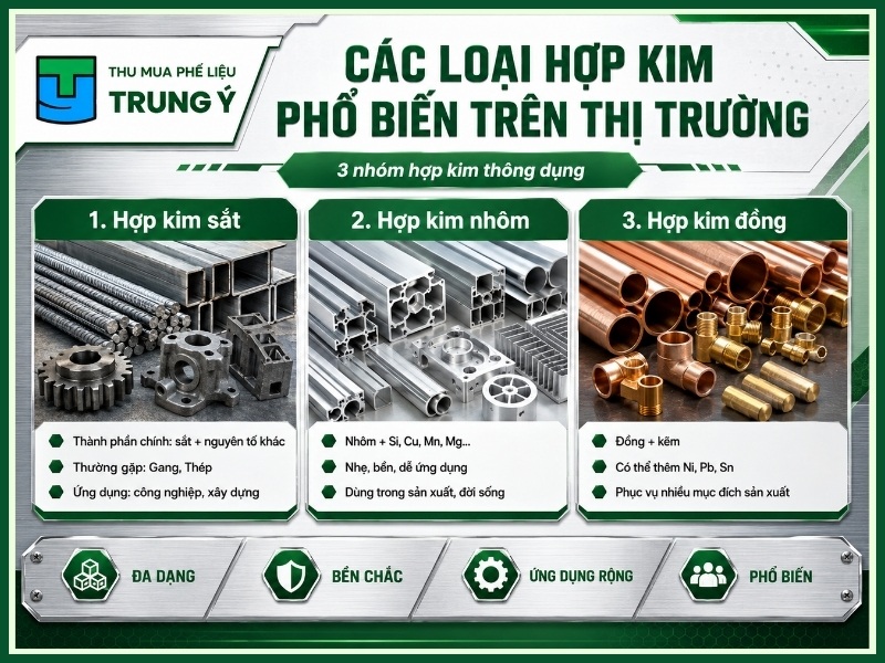 Các loại hợp kim phổ biến trên thị trường