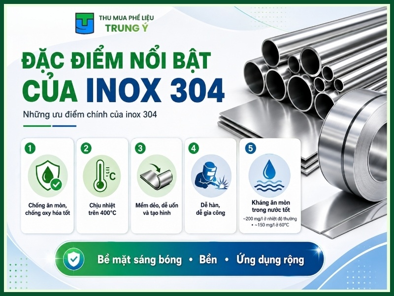 Đặc điểm nổi bật của inox 304
