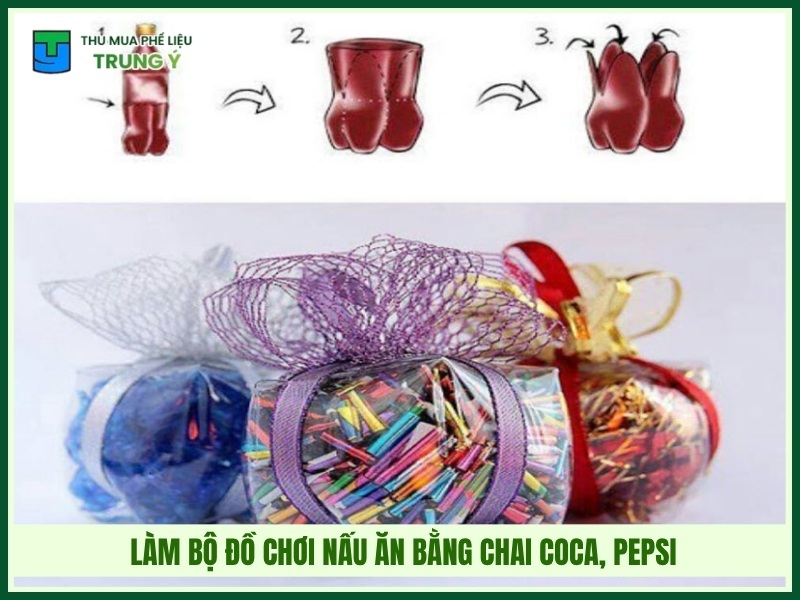 Làm bộ đồ chơi nấu ăn bằng chai coca, pepsi