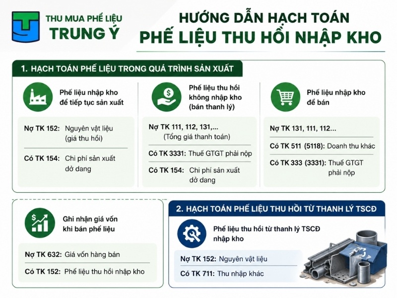 Hướng dẫn hạch toán phế liệu thu hồi nhập kho