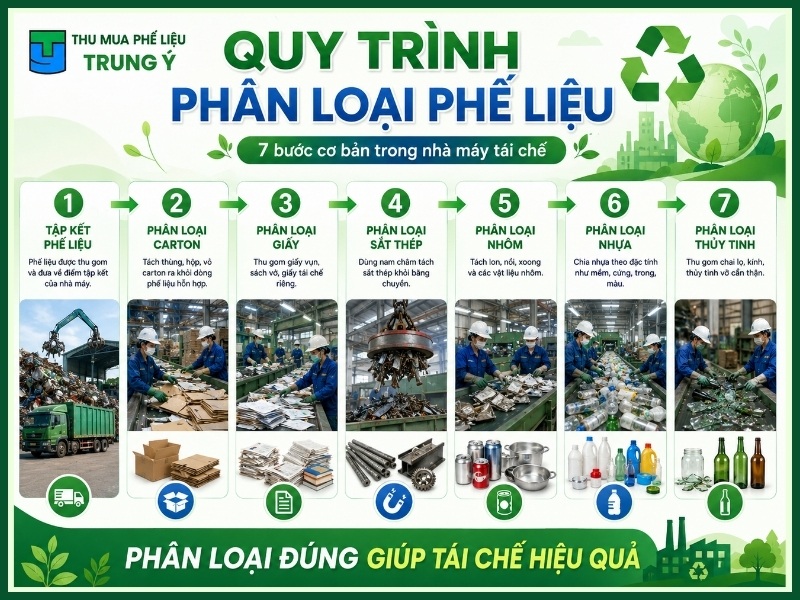 Quy trình phân loại phế liệu được thực hiện như thế nào?