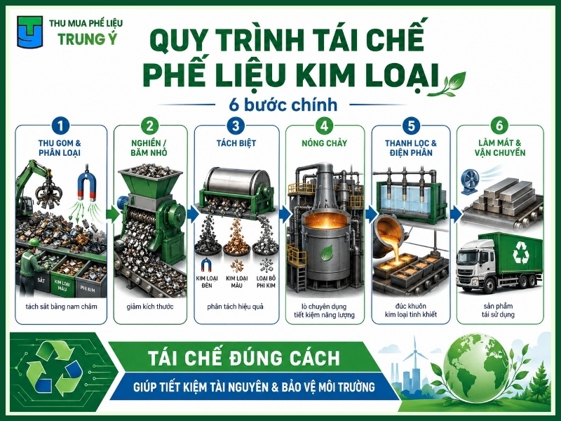 Quy trình tái chế phế liệu kim loại