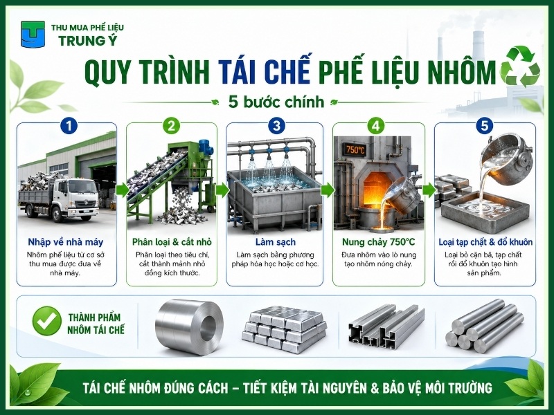 Quy trình tái chế phế liệu nhôm