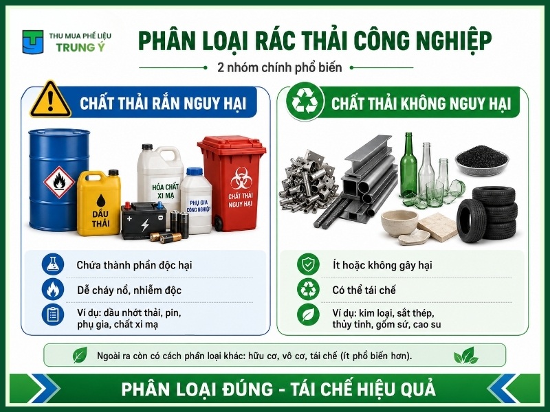 Phân loại rác thải công nghiệp