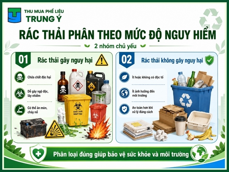 Rác thải phân theo mức độ nguy hiểm