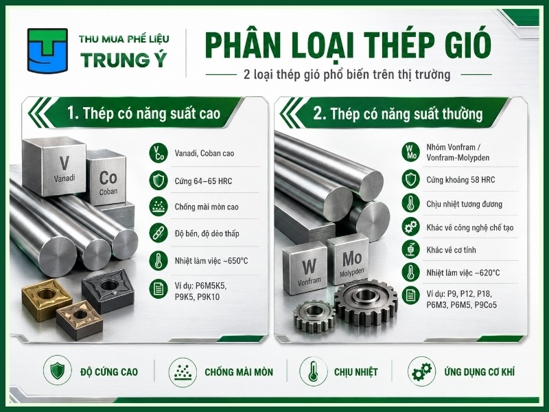 Phân loại thép gió