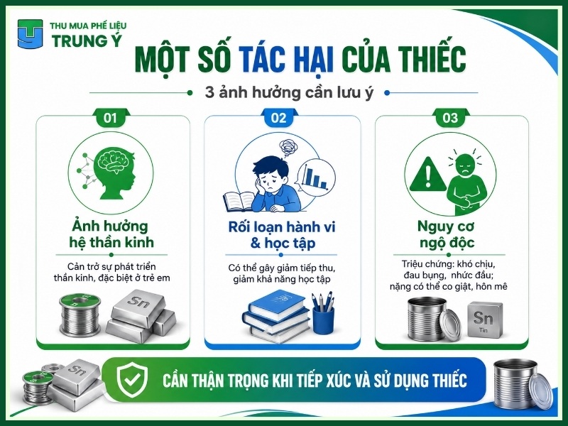 Một số tác hại của thiếc