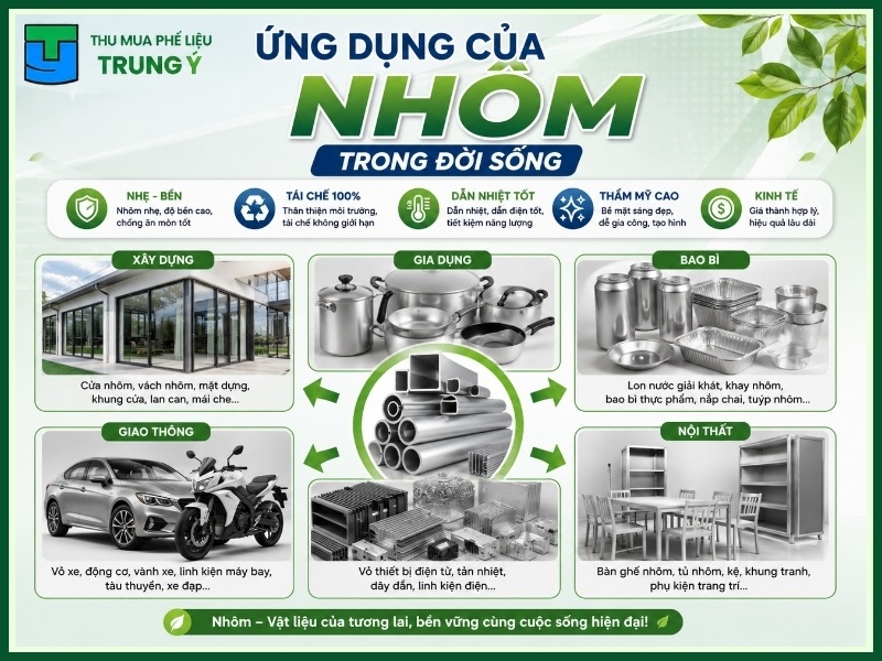 Ứng dụng, công dụng của nhôm