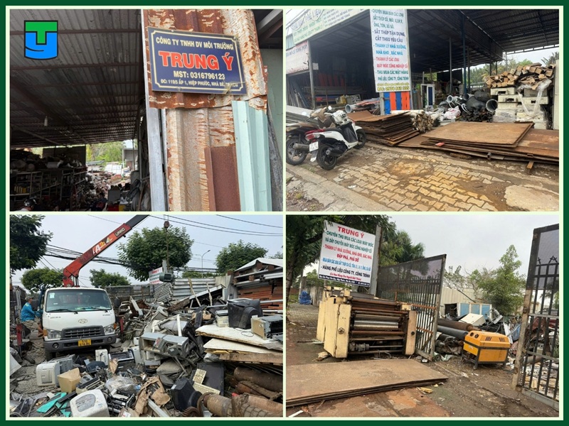 biển công ty và bãi tập kết phế liệu Trung Ý